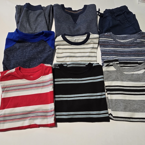 wonder nation Other - Youth Boys Size 6-7 Striped Shirts, Matching Set & Shorts Bundle - Multicolor
